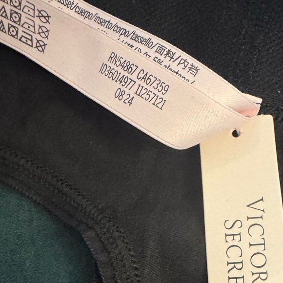 Victoria's Secret Black Logo Embellished Thong Women's Size Large NWT - Picture 6 of 9